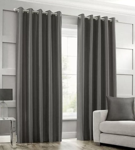 Silk Curtains Grey