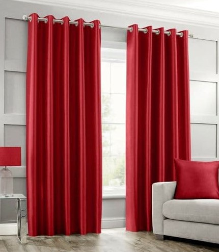 Silk Curtains Red