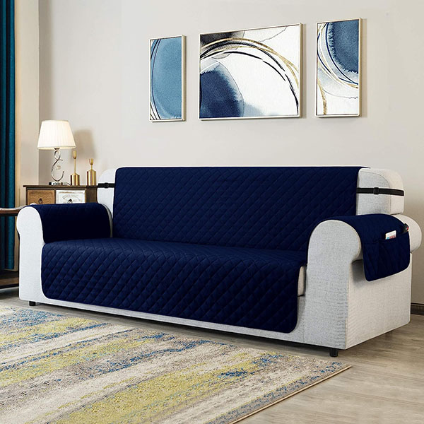 Quilted Sofa Runners Blue