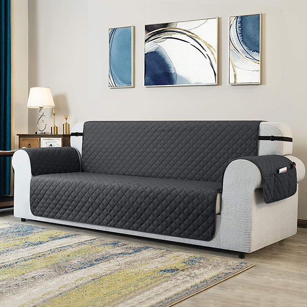Quilted Sofa Runners Grey