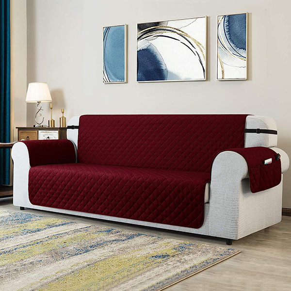 Quilted Sofa Runners Maroon