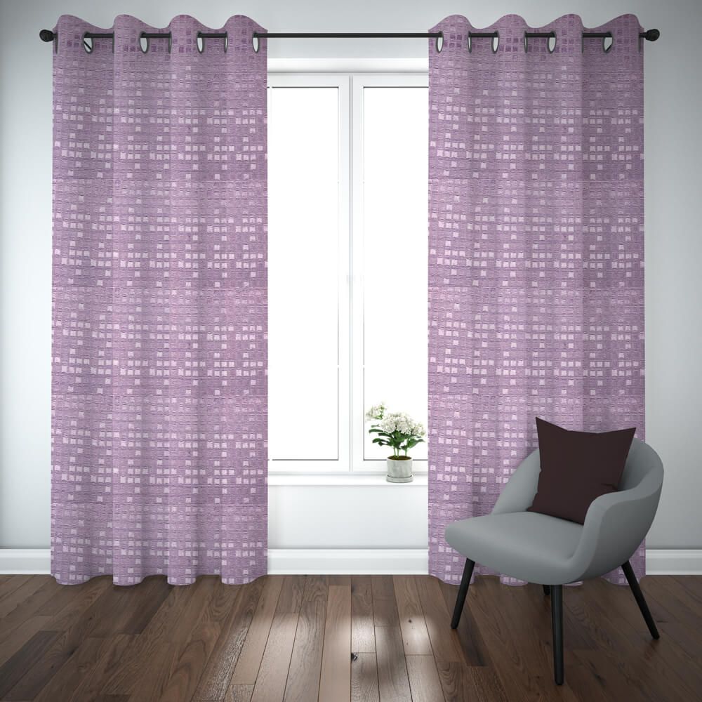 Self Jacquard Curtains light purple