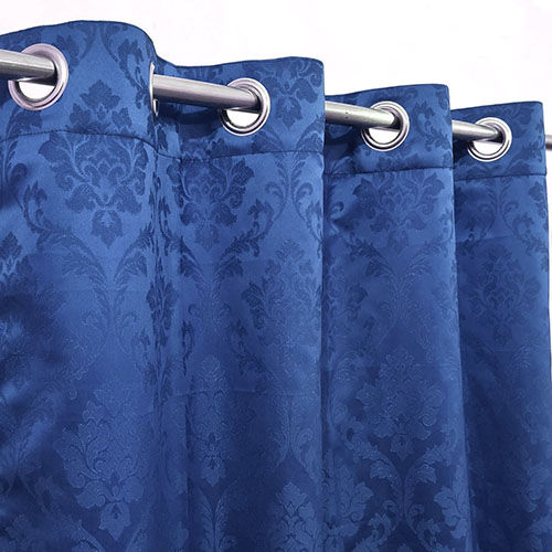 Self Jacquard curtains blue