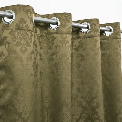 Self Jacquard curtains mouse brown