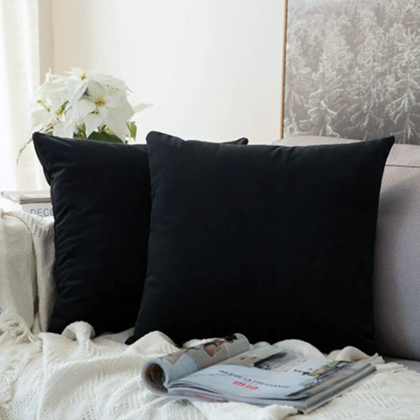 Velvet Cushion Covers Black