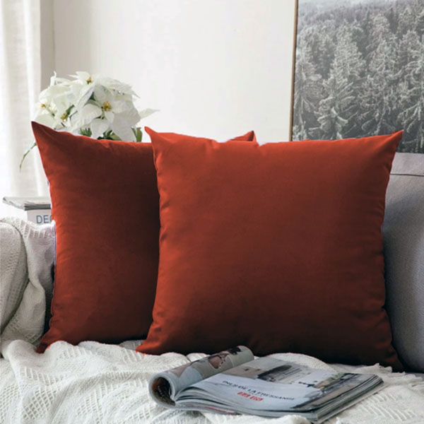 Velvet Cushion Covers Copper