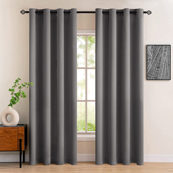 Self Plain Curtains grey