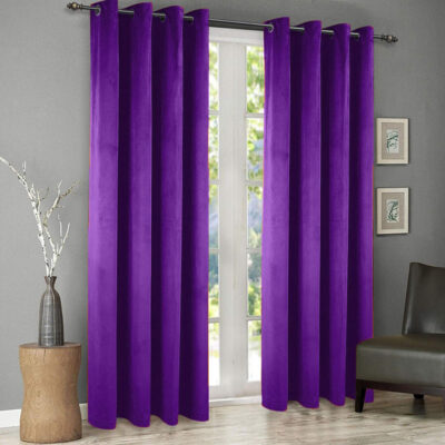 plain velvet curtains purple