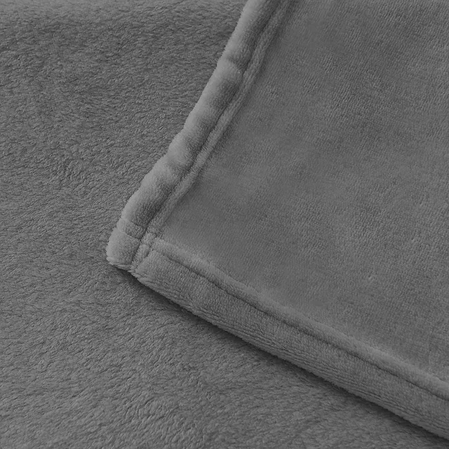 Flannel Fleece Blanket-Light Grey