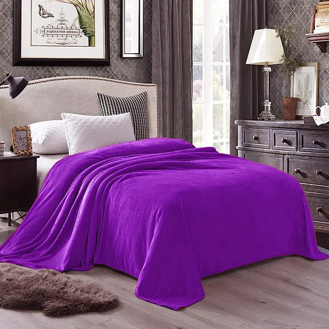 Flannel Fleece Blanket-Purple