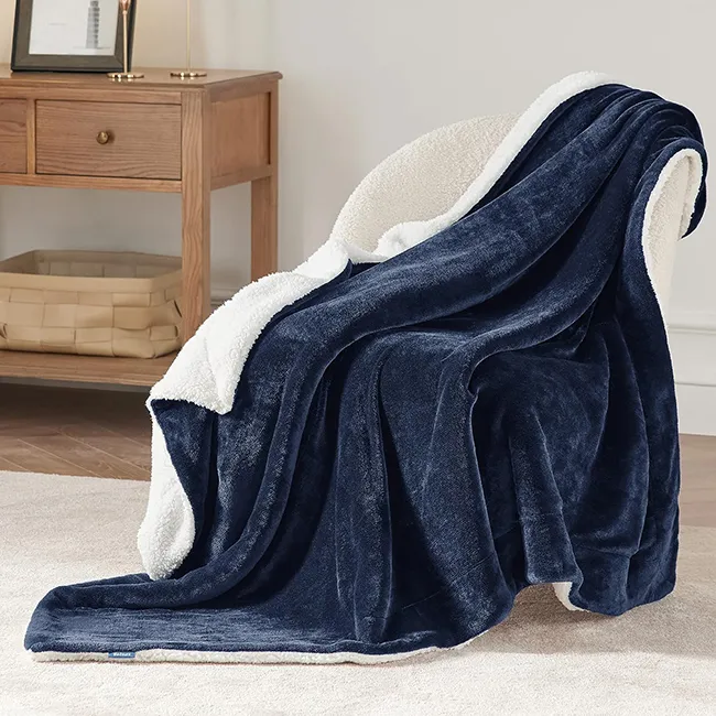 Sherpa Fleece Blankets-Blue