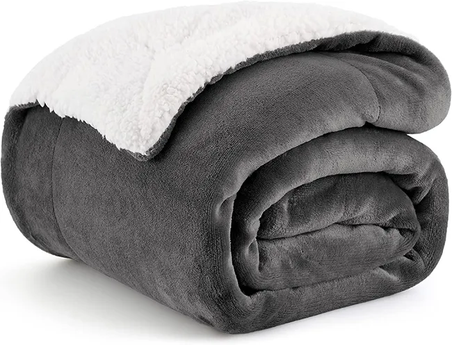 Sherpa Fleece Blankets-Grey