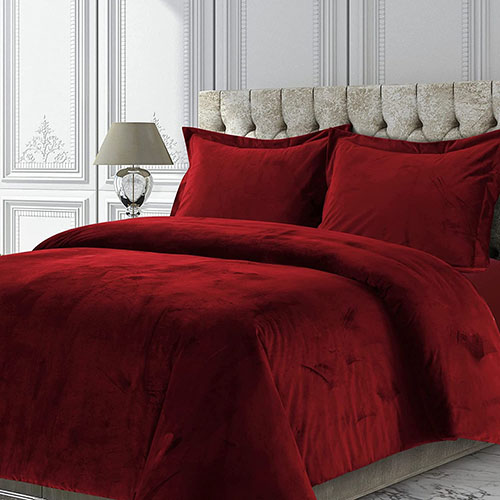 Velvet Flat Bed Sheet maroon
