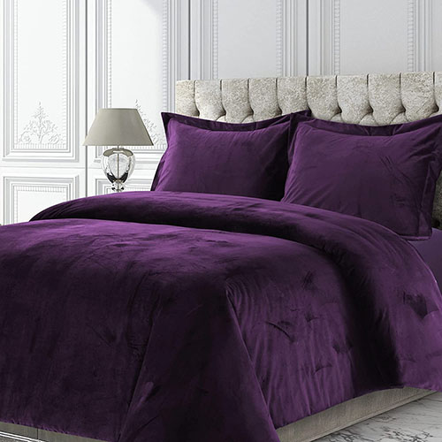 Velvet Flat Bed Sheet purple