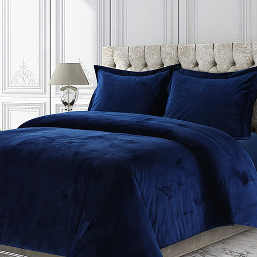 Velvet Flat Bed Sheet royal blue