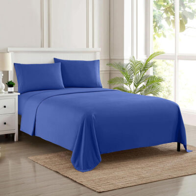 Velvet Flat Bed Sheet Royal blue