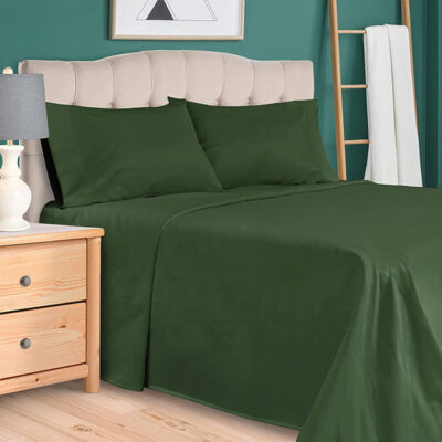 Plain Rich Cotton BedSheet Green