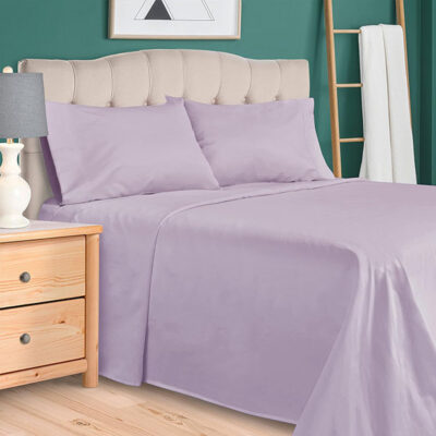 Plain Rich Cotton BedSheet Lavender