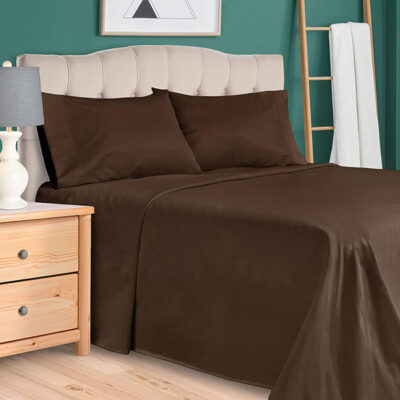 Plain Rich Cotton BedSheet Brown