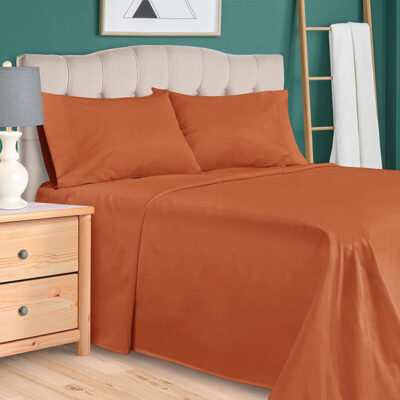 Plain Rich Cotton BedSheet Copper