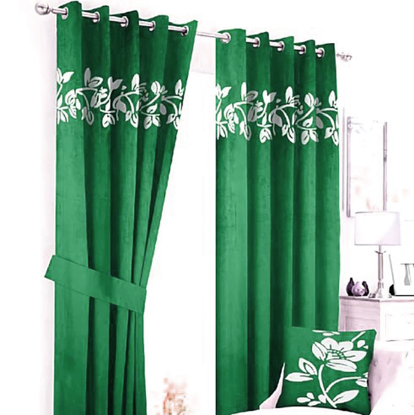 Luxury Velvet Curtains Floral Border 10