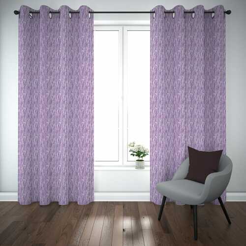 Self Design Premium Jacquard Curtains light purple