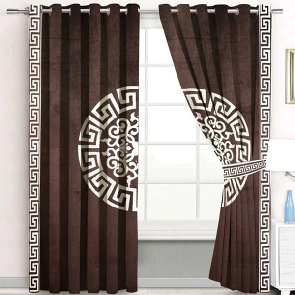 Luxury Velvet Splendid Curtains brown and white