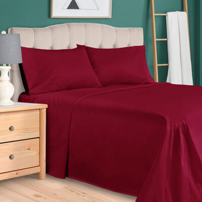 Plain Rich Cotton BedSheet Burgundy