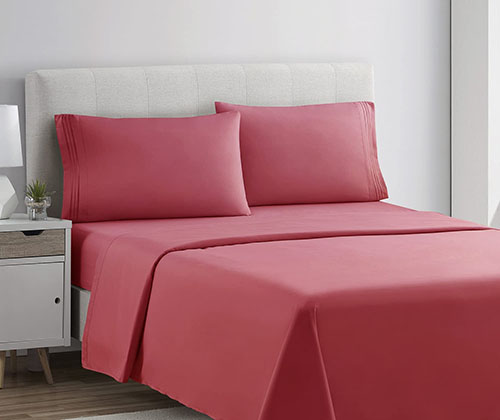 Plain Rich Cotton BedSheet Coral Pink