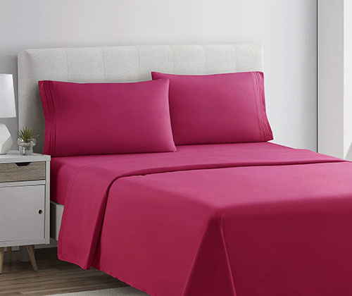 Plain Rich Cotton BedSheet Hot Pink