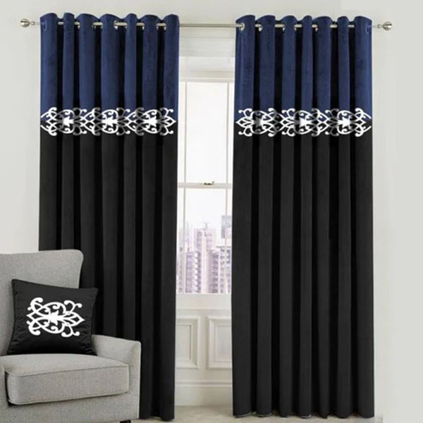 Luxury Velvet Curtains blue black