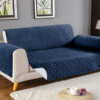 Ultrasonic quilted sofa runner blue