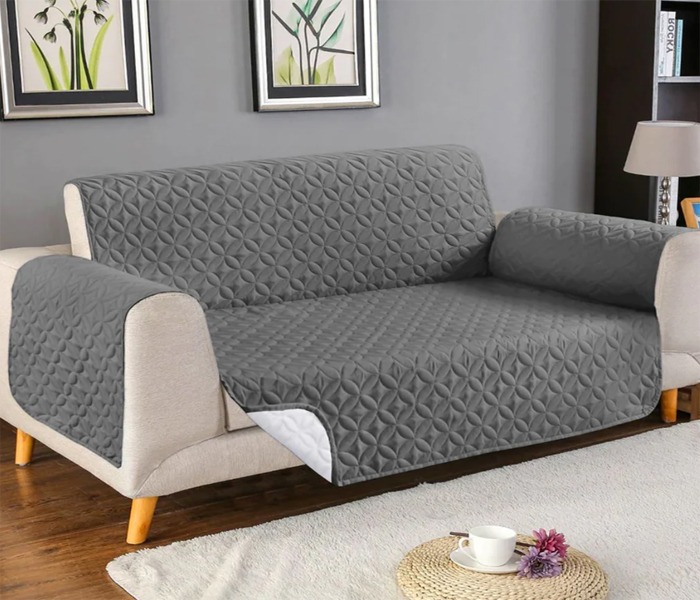 Ultrasonic quilted sofa runner grey