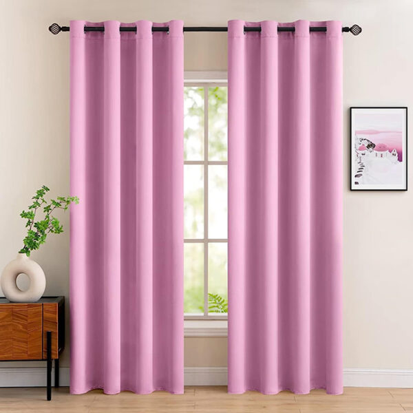 Self Plain Curtains pink