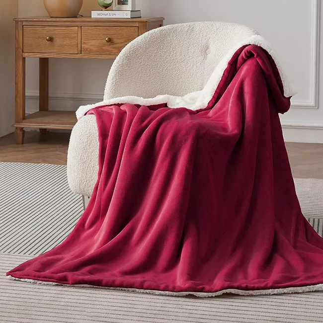 Sherpa Fleece Blankets-Red