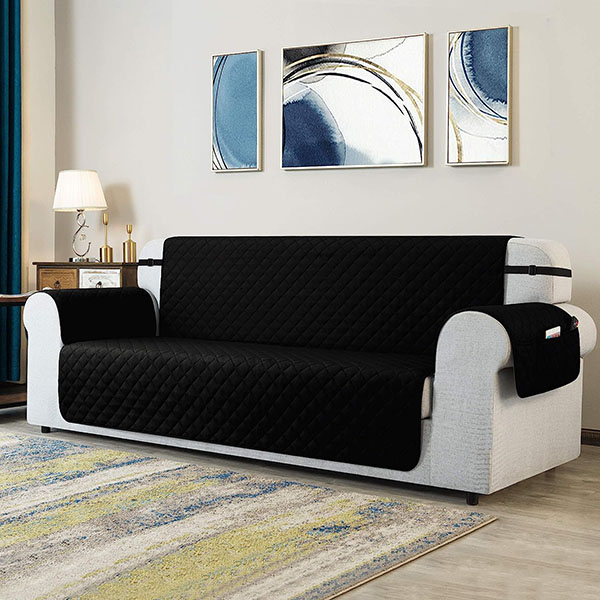 Quilted Sofa Runners Black