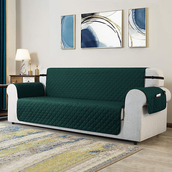 Quilted Sofa Runners Green