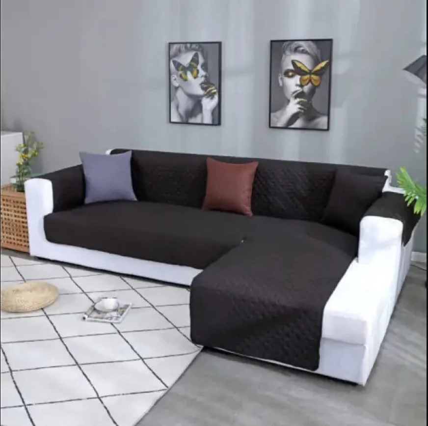L-Shape Sofa Covers Black