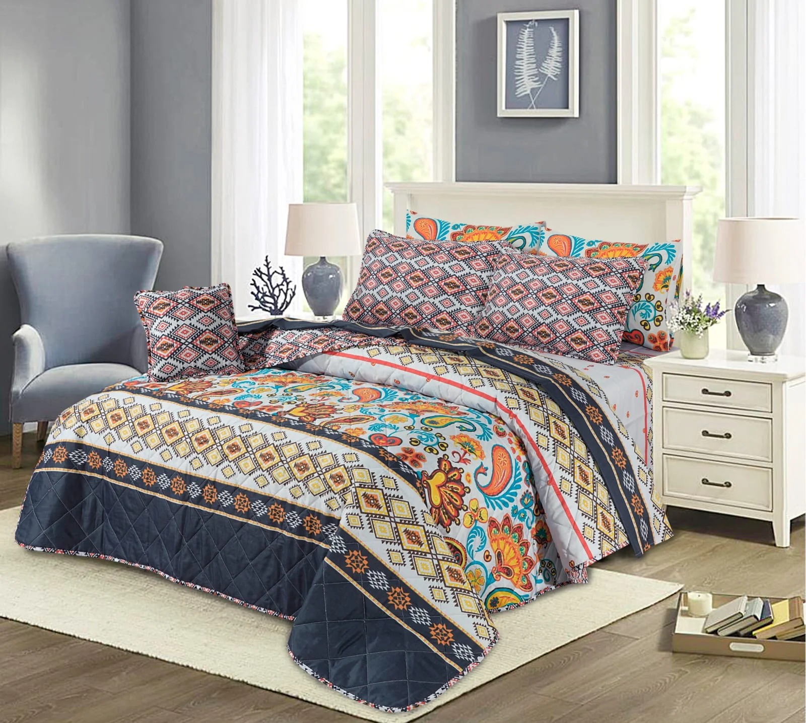 Quilted Comforter Set-117