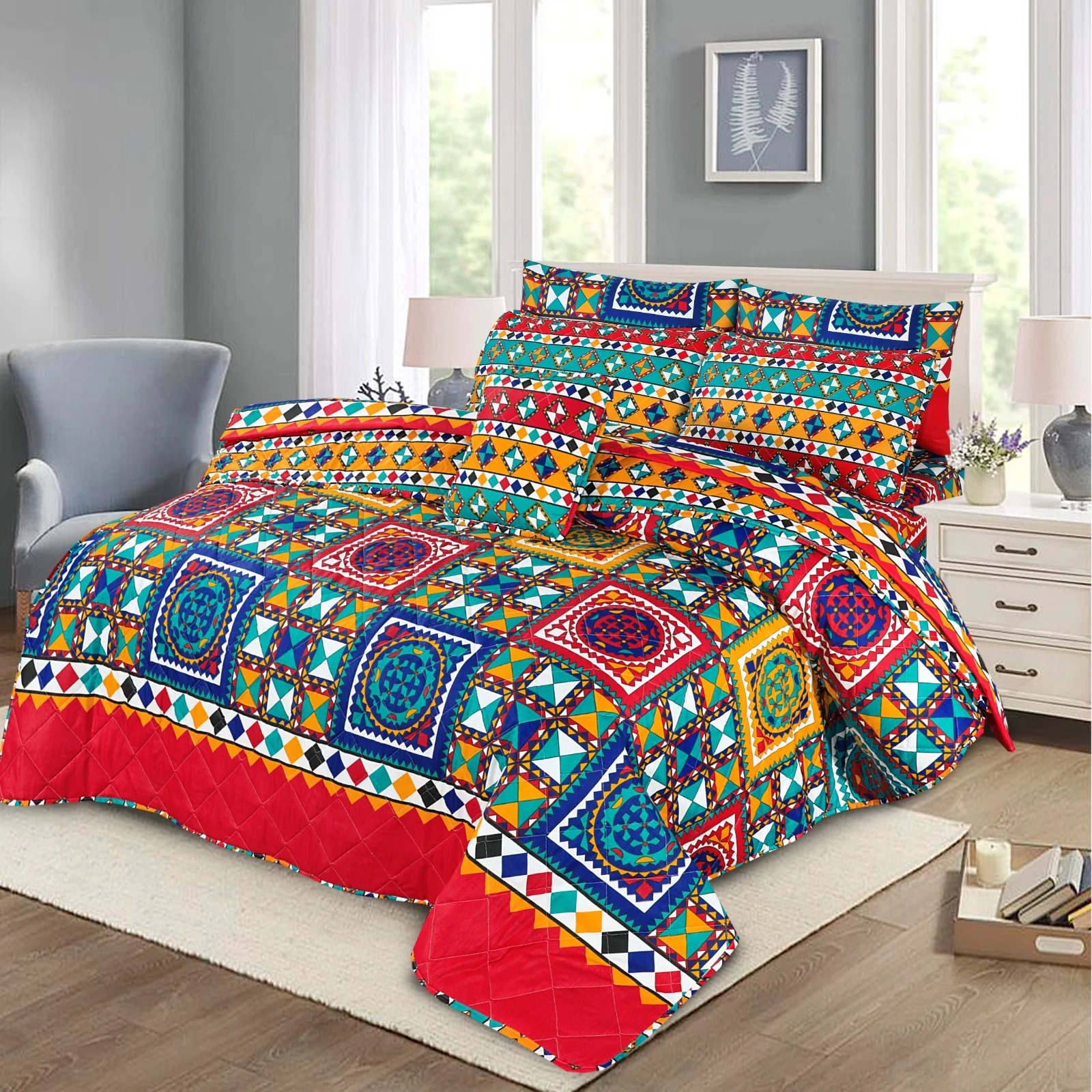 Quilted Comforter Set-137