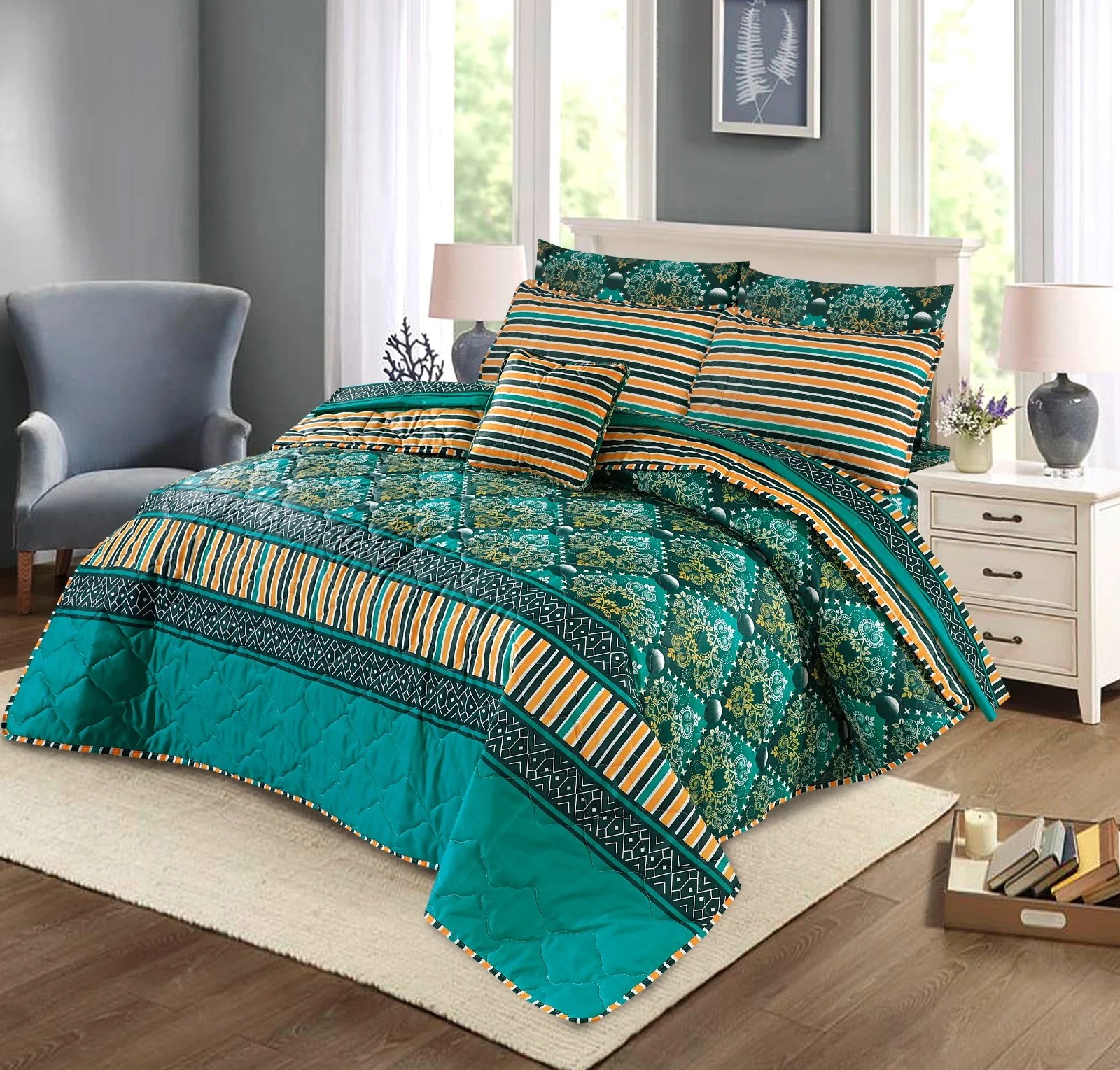 Quilted Comforter Set-141