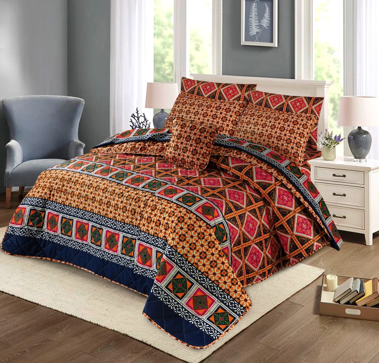 Quilted Comforter Set-157