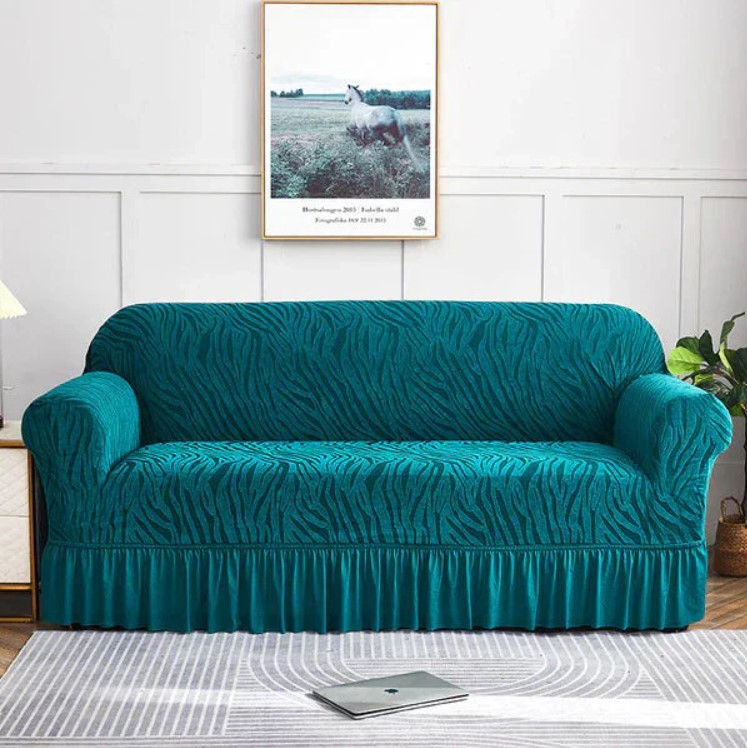 Zebra Velvet Turkish Sofa Cover-zinc