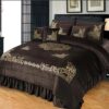 Embossed Velvet Bridal Bed Set Chocolate