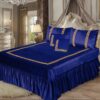 Embossed Velvet BedSheet navy Blue