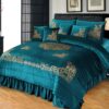 Embossed Velvet Bridal Bed Set Zinc